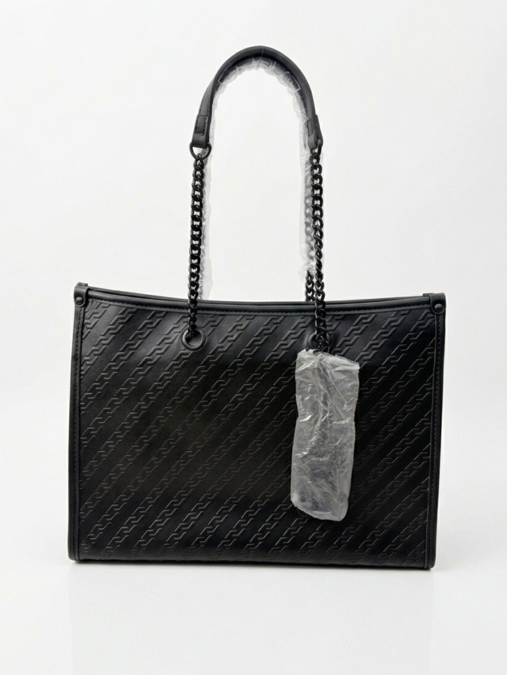 Aldo Black Quilted Chain-Handle Tote